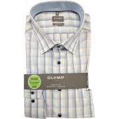 Olymp Mens Big Size Comfort Fit Odd Check Egyptian Cotton Formal Long Sleeve Shirt