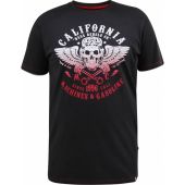 Duke Mens Big Size D555 California Rebel Skull Gradient Printed Cotton Crew Neck T-Shirt