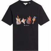 Ben Sherman Mens Big Size Smashed Guitar Print Cotton Crew Neck T Shirt