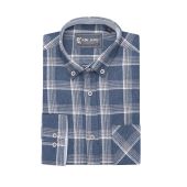 Kam Mens Big Size Flannel Check Button Down Collar Casual Long Sleeve Shirt