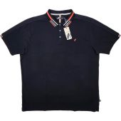 Mish Mash Mens Big Size Cotton Pique Polo With Pattern Contrast Collar And Cuff