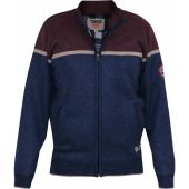 D555 Mens Big Size Knitted Zip Panel Design Cardigan With Side Pockets And Fleece Lining