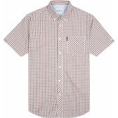 Ben Sherman Mens Big Size Two Tone House Check Button Down Collar Cotton Casual Short Sleeve Shirt