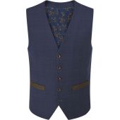 Skopes Mens Big Size Stretch Check Suit Waistcoat