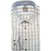 Olymp Mens Big Size Comfort Fit Odd Check Egyptian Cotton Formal Long Sleeve Shirt