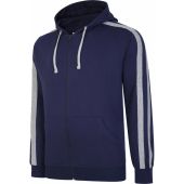 Ed Baxter Mens Big Size Zip Front Hoody With Side Stripes And Front Pockets