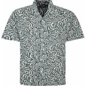 Espionage Mens Big Size Short Sleeve All Over Abstract Print Shirt