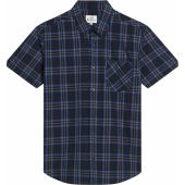 Ben Sherman Mens Big Size Frame Check Button Down Collar Short Sleeve Shirt With Breast Pocket