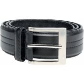 Duke Mens Big Size-HARLEY-D555 Kingsize Four Stitch Line Square Buckle Belt 3.90 cm Width