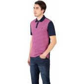 Mish Mash Mens Big Size Diamond Print Cotton Casual Polo With Contrast Collar Back And Sleeve