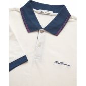 Mens Big Size Ben Sherman Block Rib Polo Shirt