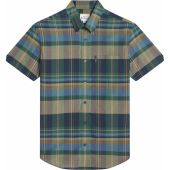 Ben Sherman Mens Big Size Tartan Check Button Down Collar Short Sleeve Shirt With Breast Pocket