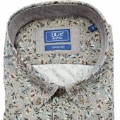 Douglas And Grahame Mens Big Size Cotton Floral Print Button Down Collar Casual Short Sleeve Shirt