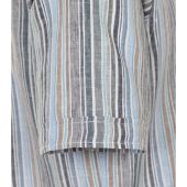 Casa Moda Mens Big Size Linen Blend Casual Short Sleeve Stripe Shirt