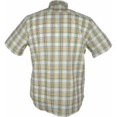 Kings Road Mens Big Size Check Button Down Collar Cotton Casual Short Sleeve Shirt
