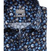 Olymp Mens Big Size Circle Pattern Egyptian Cotton Comfort Fit Non Iron Formal Long Sleeve Shirt