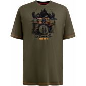 D555 Mens Big Size Monkey Drummer Print Crew Neck T Shirt