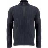 Fynch Hatton Mens Big Size Rib Cotton Turtle Neck With Quarter Zip Sweater