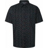 Ed Baxter Mens Big Size Pattern Print Cotton Casual Short Sleeve Shirt
