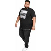 D555 Mens Big Size Car Print Cotton Crew Neck T Shirt