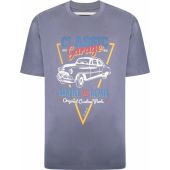 Ed Baxter Mens Big Size Classic Garage Print Crew Neck Cotton T Shirt