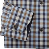 Olymp Mens Big Size Comfort Fit Check Egyptian Cotton Formal Long Sleeve Shirt