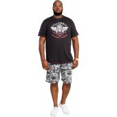 Duke Mens Big Size D555 California Rebel Skull Gradient Printed Cotton Crew Neck T-Shirt