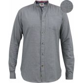 Mens Big Size Duke D555 Grandad Long Sleeve Shirt With Micro Dogtooth Check