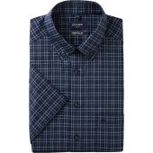 Olymp Mens Big Size Comfort Fit Check Button Down Collar Casual Short Sleeve Shirt
