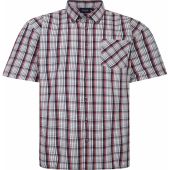 Espionage Mens Big Size Short Sleeve Check Shirt With Button Down Collar And Chest Pocket