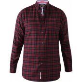 Duke Mens Big Size Flannel Check Button Down Collar Casual Long Sleeve Shirt