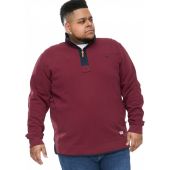 D555 Mens Big Size Quarter Neck Pique Fleece Sweatshirt