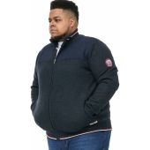 D555 Mens Big Size Fleece Lined Knitted Full Zip Cardigan