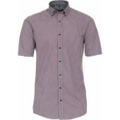 Casa Moda Mens Big Size Button Down Collar Circle Print Short Sleeve Shirt