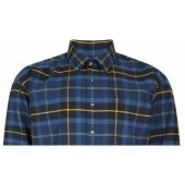 Espionage Mens Big Size Brushed Cotton Long Sleeve Check Shirt With Button Down Collar Curved Hemline And Single Chest Pocket