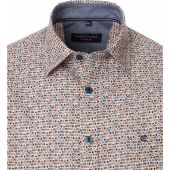 Casa Moda Mens Big Size Casual Mini Circle Pattern Short Sleeve Shirt