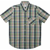 Ben Sherman Mens Big Size Gingham Overcheck Button Down Collar Cotton Casual Short Sleeve Shirt With Breast Pocket