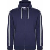 Ed Baxter Mens Big Size Zip Front Hoody With Side Stripes And Front Pockets