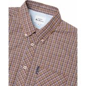 Ben Sherman Mens Big Size Mini Gingham Check Button Down Collar Cotton Short Sleeve Shirt