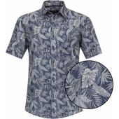 Casa Moda Mens Big Size Casual Fit Linen Short Sleeve Shirt With Breast Pocket