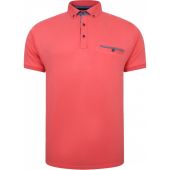Peter Gribby Mens Big Size Jersey Button Down Collar Short Sleeve Polo With Breast Pocket