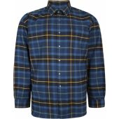 Espionage Mens Big Size Brushed Cotton Long Sleeve Check Shirt With Button Down Collar Curved Hemline And Single Chest Pocket