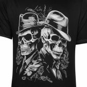 Kam Mens Big Size Skull Twins Print Crew Neck T Shirt
