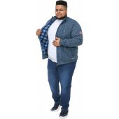 D555 Mens Big Size Fleece Lined Cable Knit Full Zip Cardigan