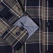 Douglas+Grahame Mens Big Size Big Check Button Down Collar Casual Short Sleeve Shirt