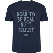 North 56°4 Mens Big Size Born To Be Real Not Perfect Print Crew Neck Tee Shirt