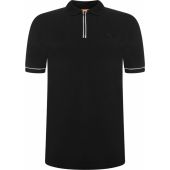 Greyhawk Mens Big Size Quarter Zip Cotton Stretch Short Sleeve Polo