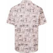 Ed Baxter Mens Big Size Building Print Cotton Casual Short Sleeve Shirt