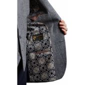 Scott Mens Big Size Wool Herringbone Check Sports Jacket