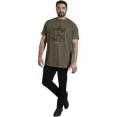 D555 Mens Big Size Monkey Drummer Print Crew Neck T Shirt